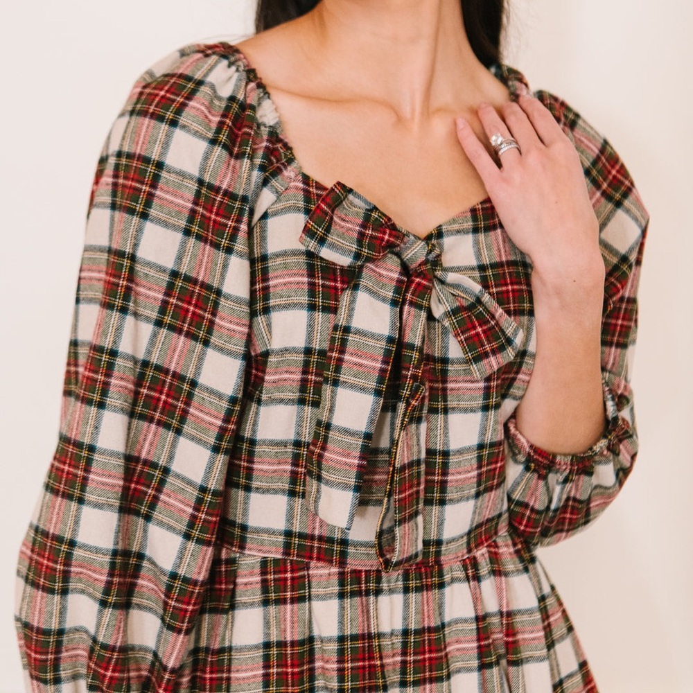 Ivy City Co Merry Plaid Dress - Red, Green, White - Picture 6 of 8
